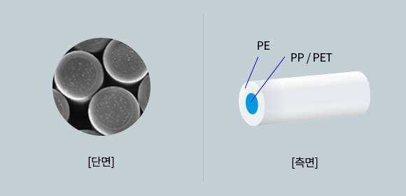 Sheath/Core형 Bicomponent 단섬유